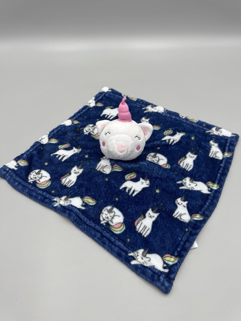 Manhattan Kids Caticorn Cat Unicorn Lovey Plush Baby Blue Security Blanket